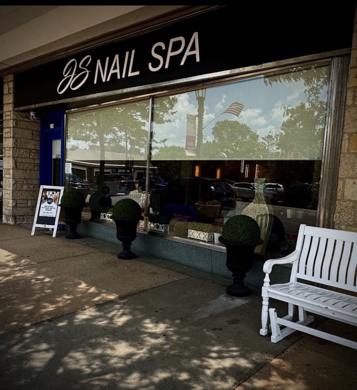 JS Nail Spa storefront in Whitefish Bay